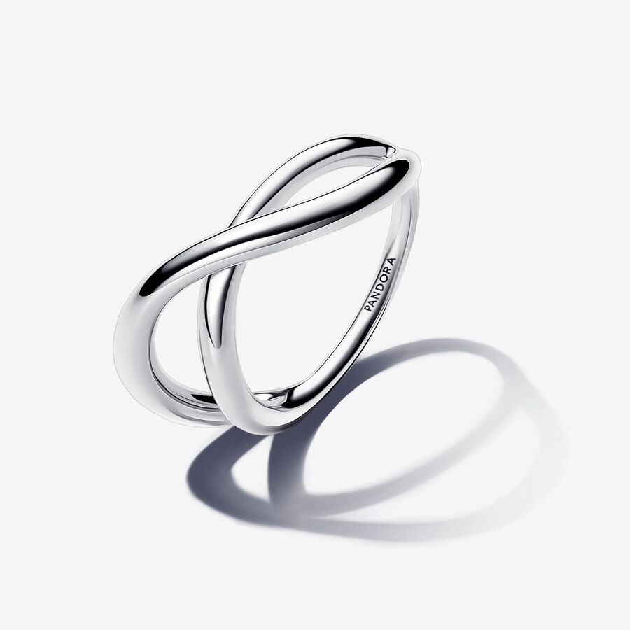 Silver Organically Shaped Infinity Ring