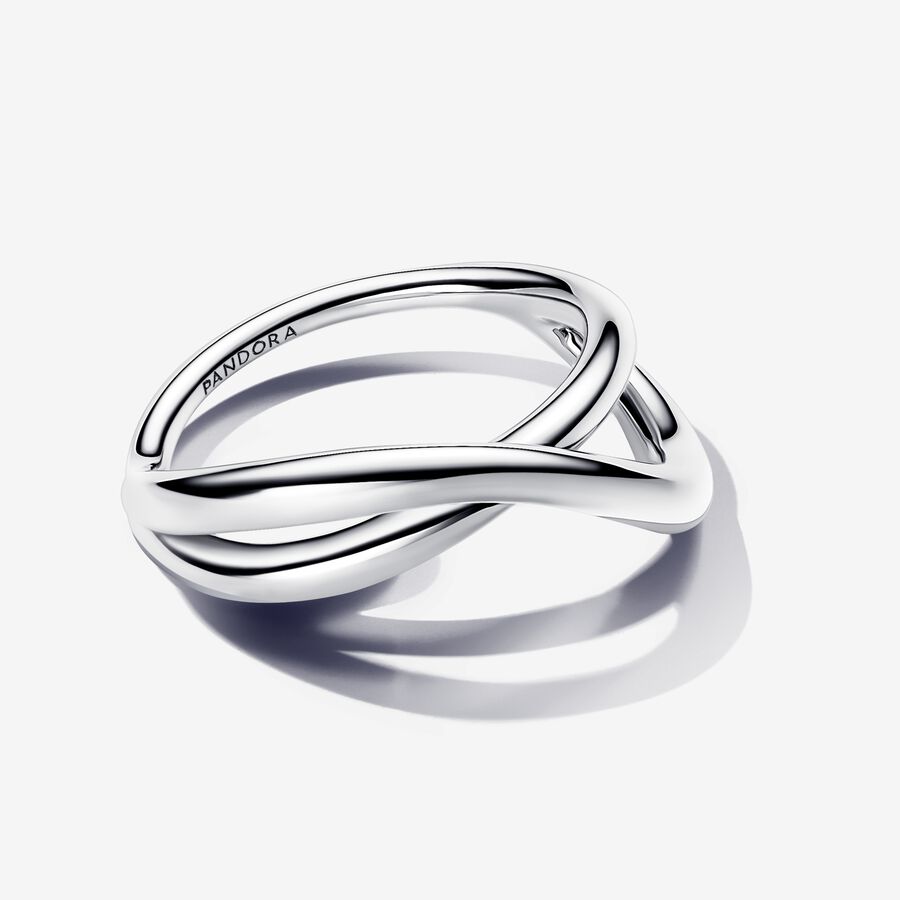 Silver Organically Shaped Infinity Ring