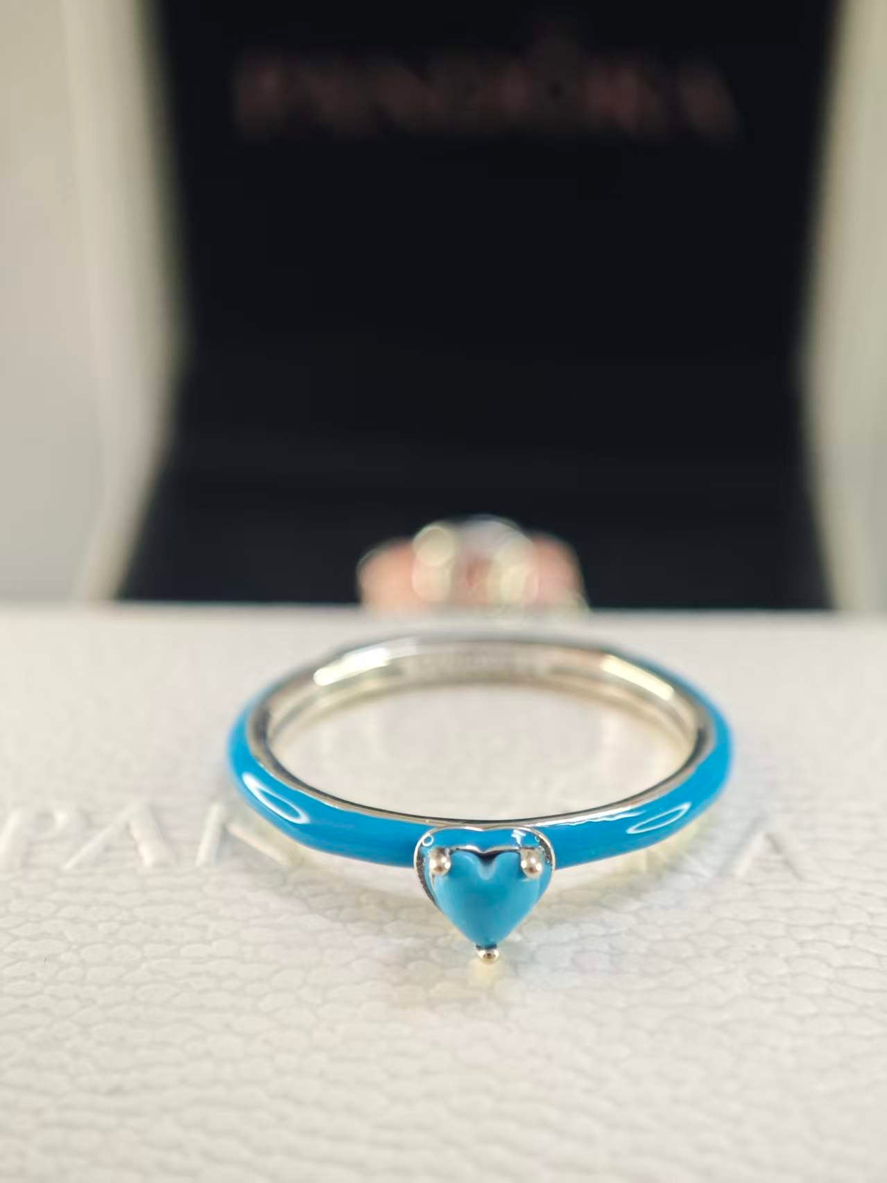 Turquoise-colored Heart Stone Ring