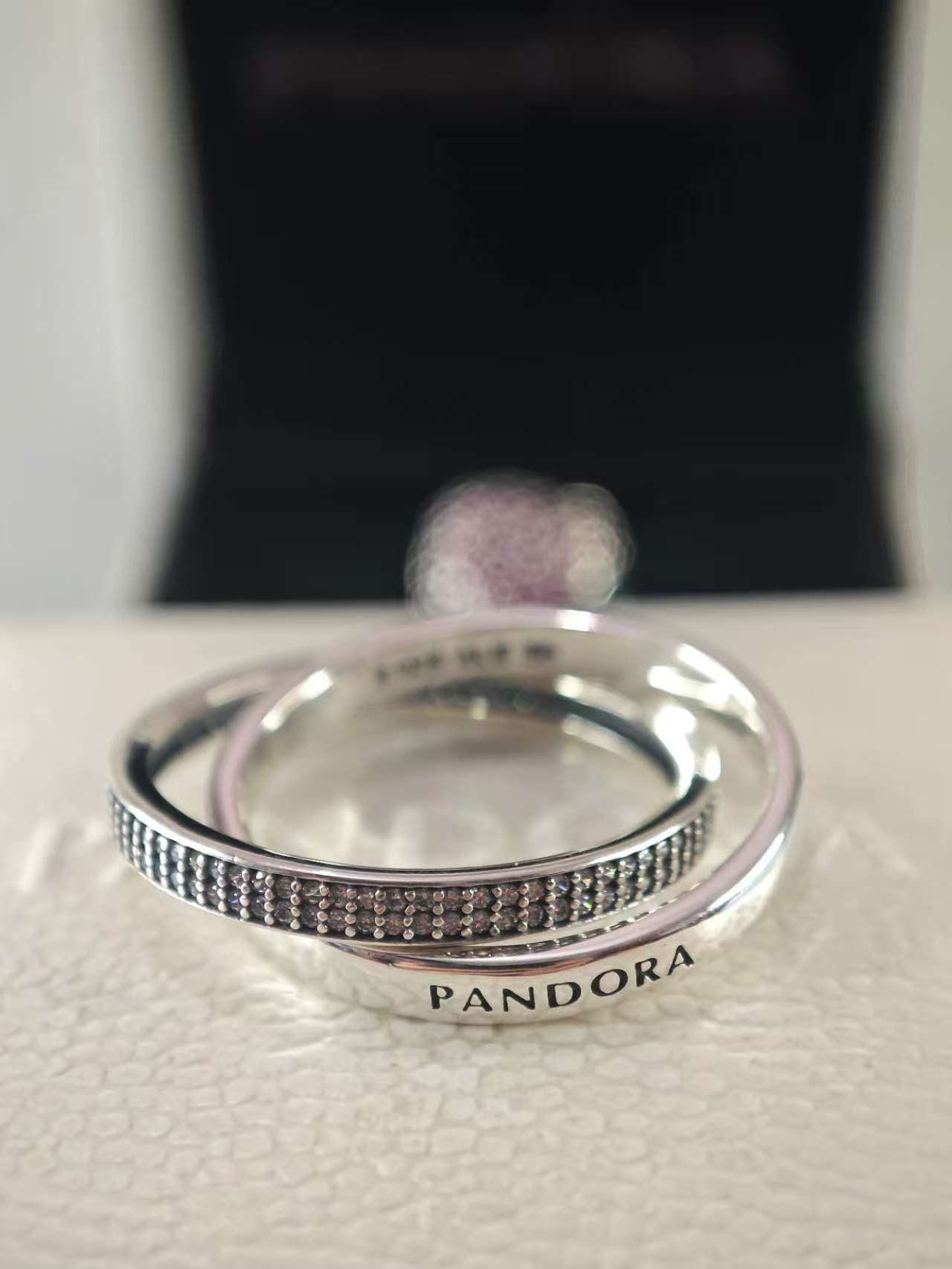 Intertwined Logo and Pavé Ring
