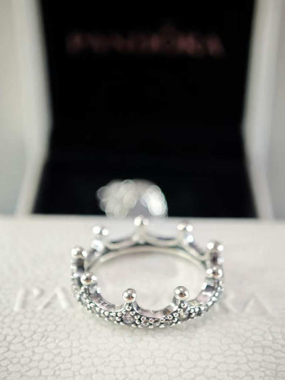 Clear Sparkling Crown Ring