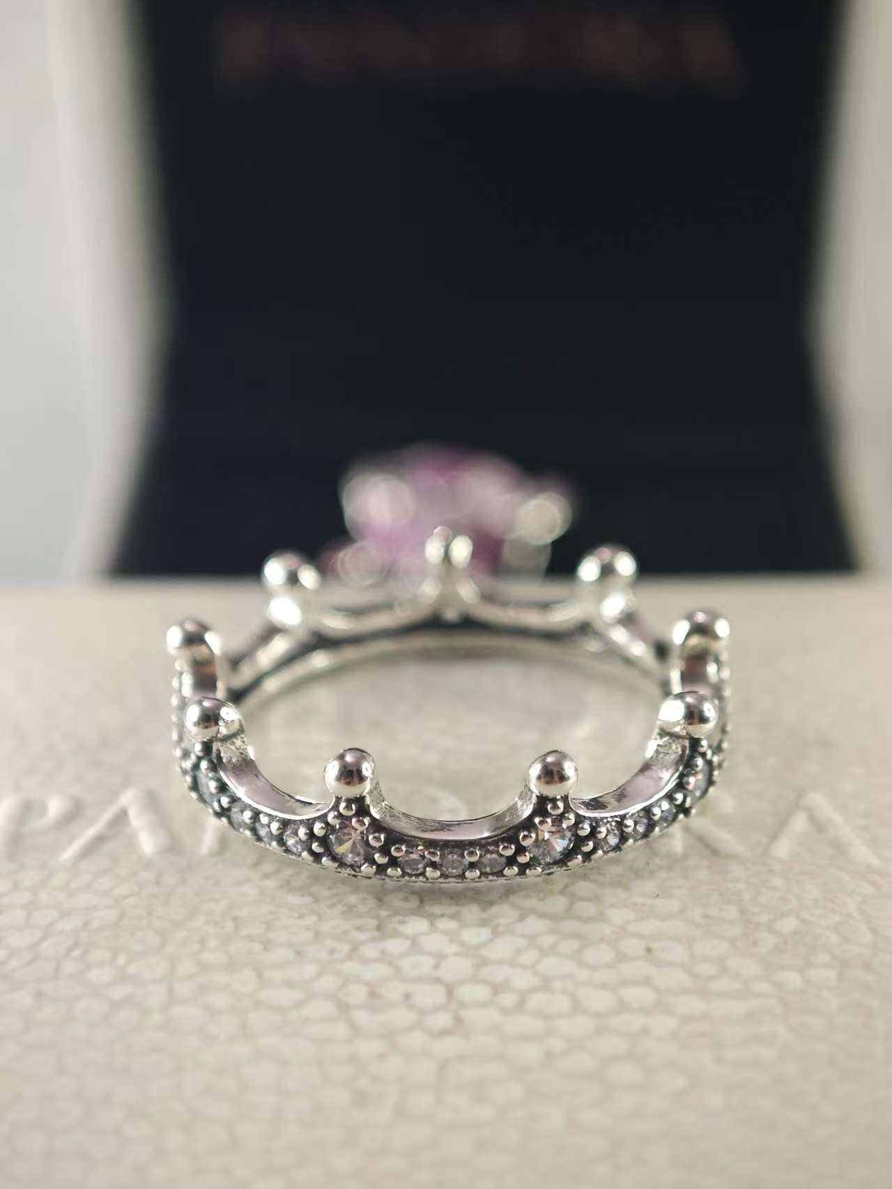 Clear Sparkling Crown Ring