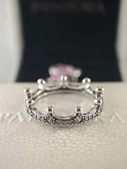 Clear Sparkling Crown Ring