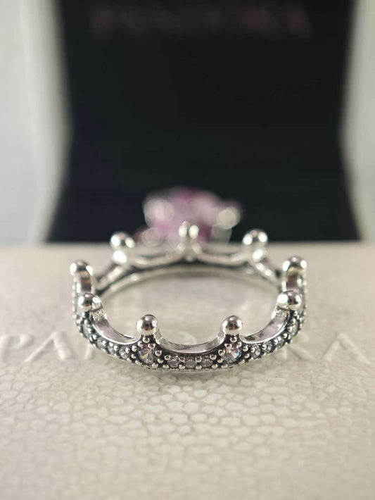 Clear Sparkling Crown Ring