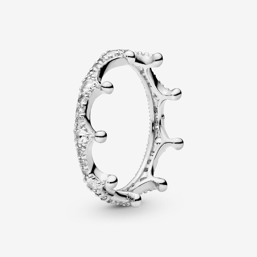 Clear Sparkling Crown Ring
