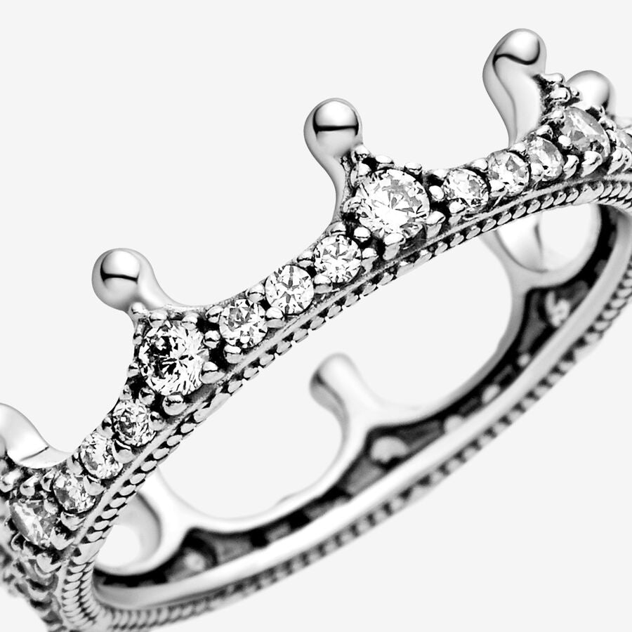 Clear Sparkling Crown Ring
