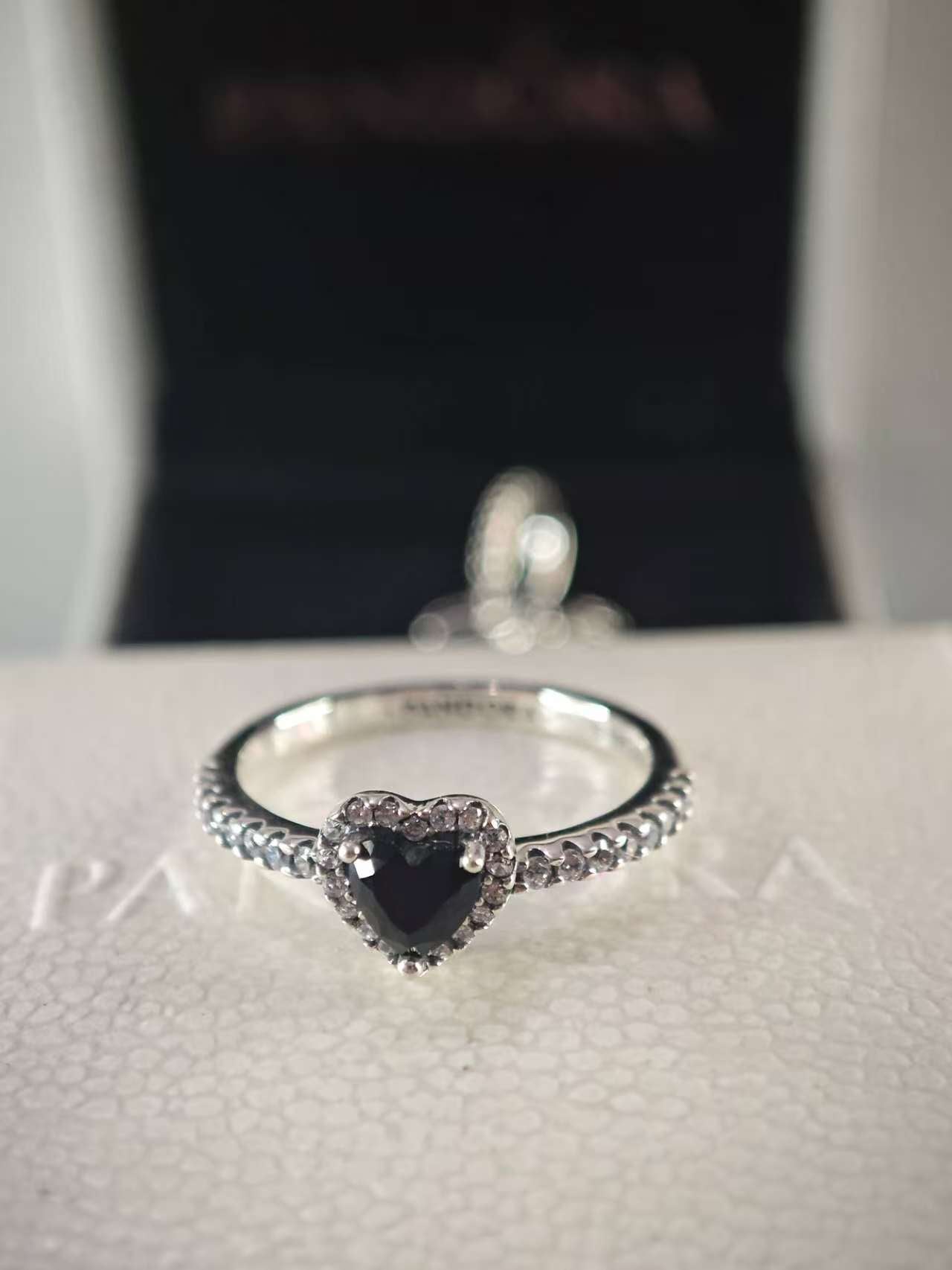 Elevated Black Heart Ring