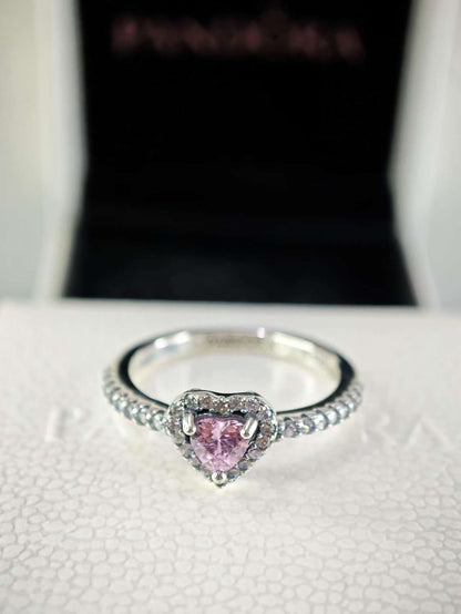 Elevated Pink Heart Ring