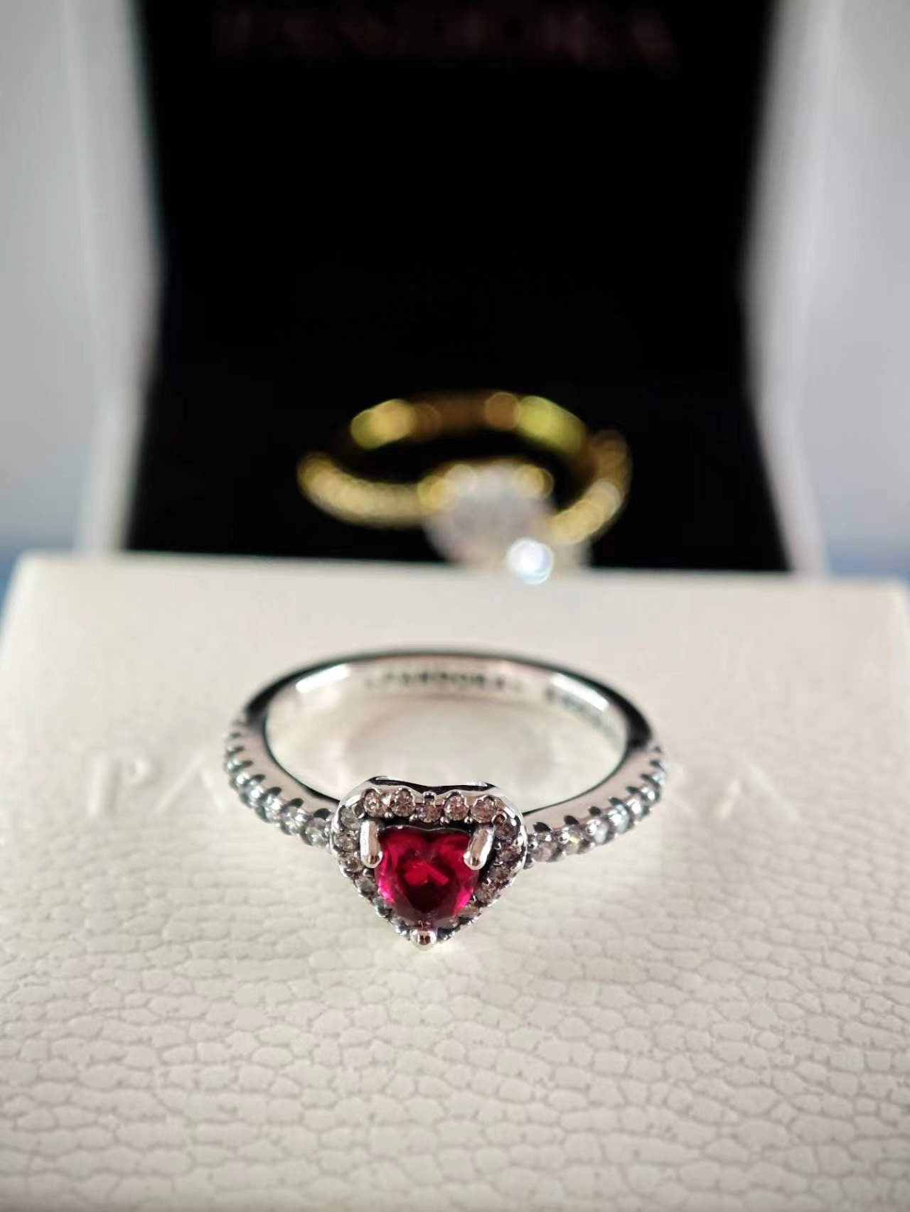 Elevated Red Heart Ring