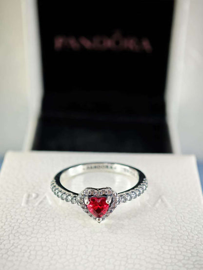 Elevated Red Heart Ring