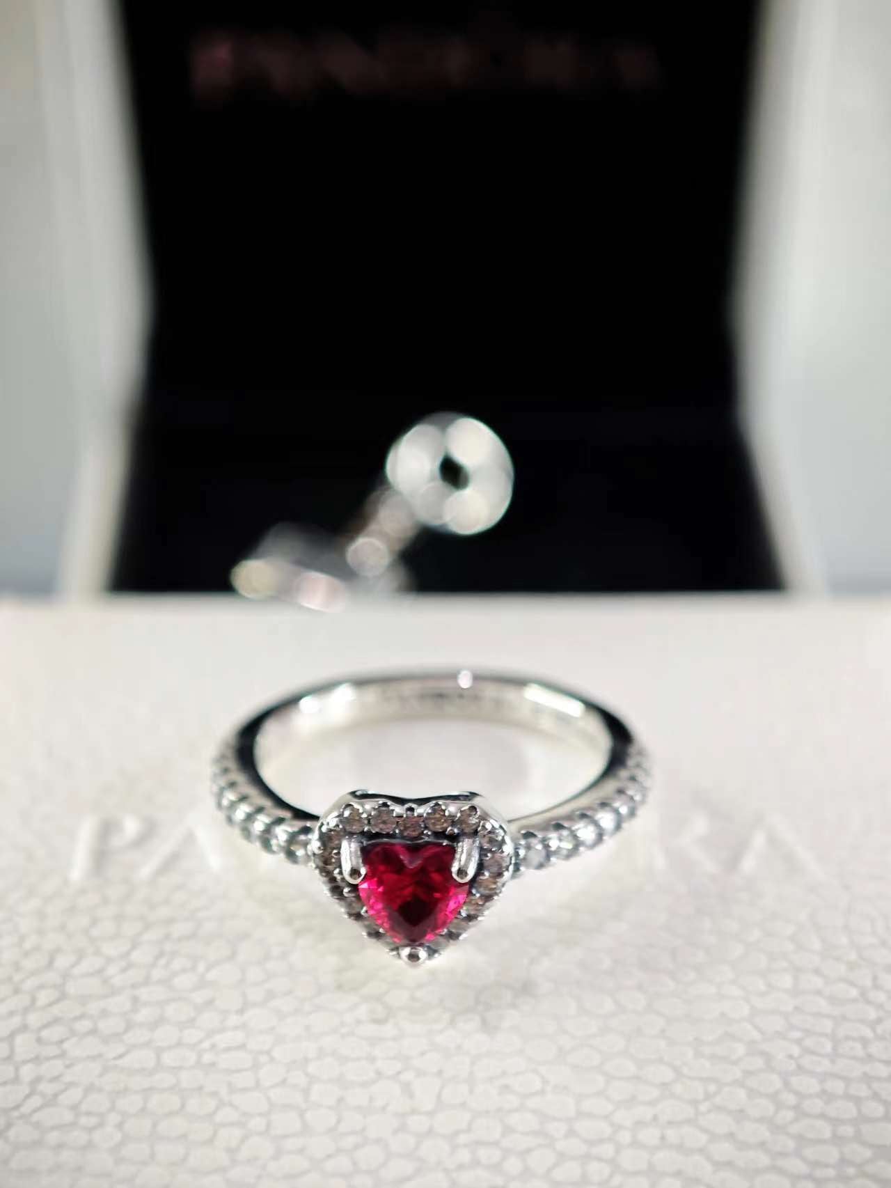 Elevated Red Heart Ring