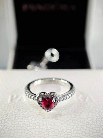 Elevated Red Heart Ring
