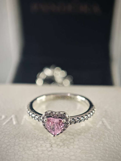 Elevated Pink Heart Ring