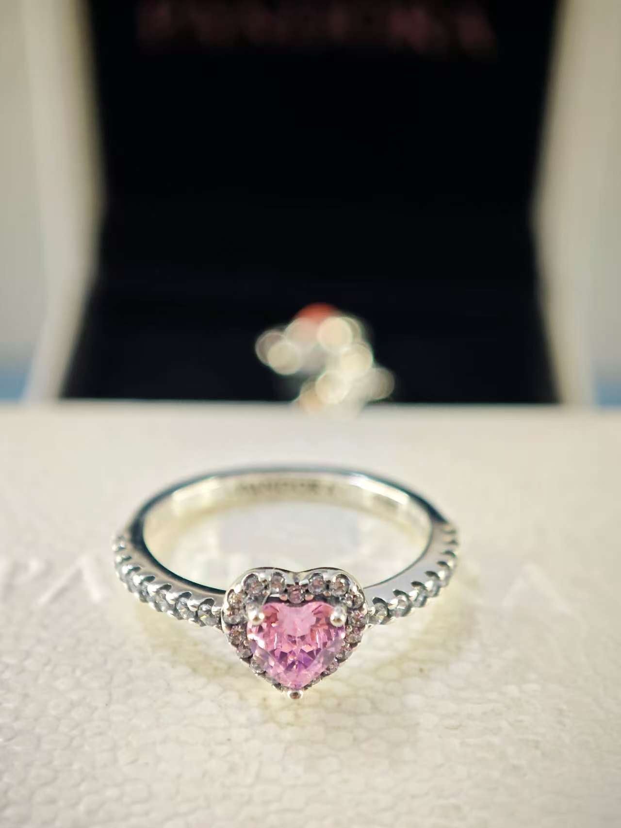 Elevated Pink Heart Ring