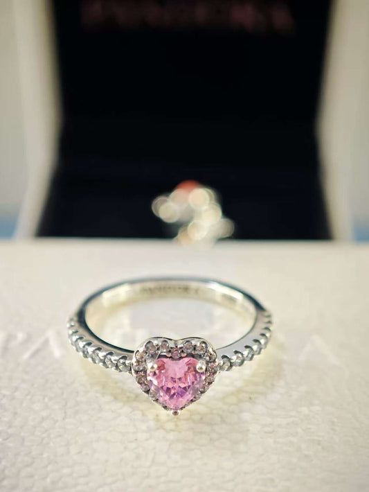 Elevated Pink Heart Ring