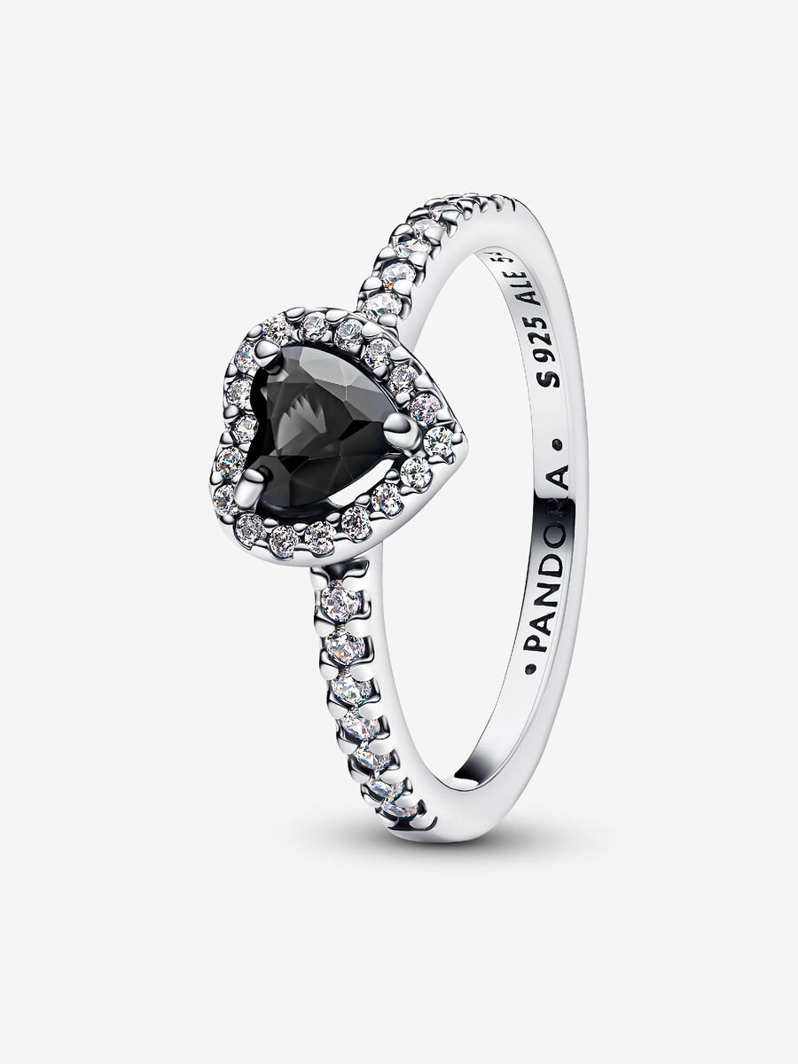 Elevated Black Heart Ring