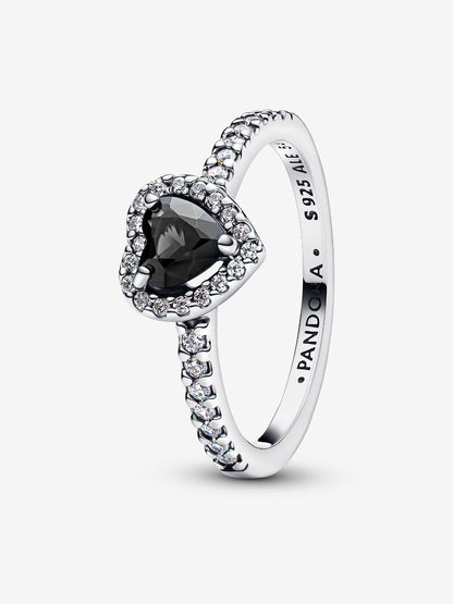 Elevated Black Heart Ring