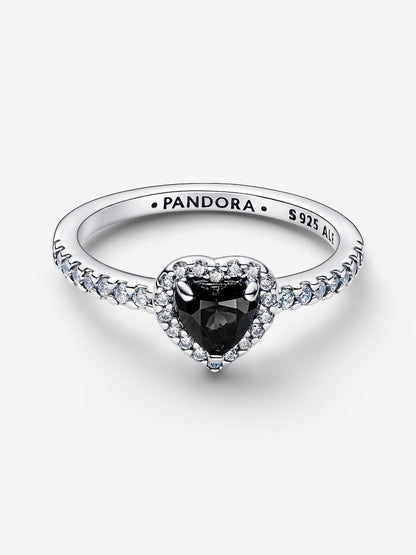 Elevated Black Heart Ring
