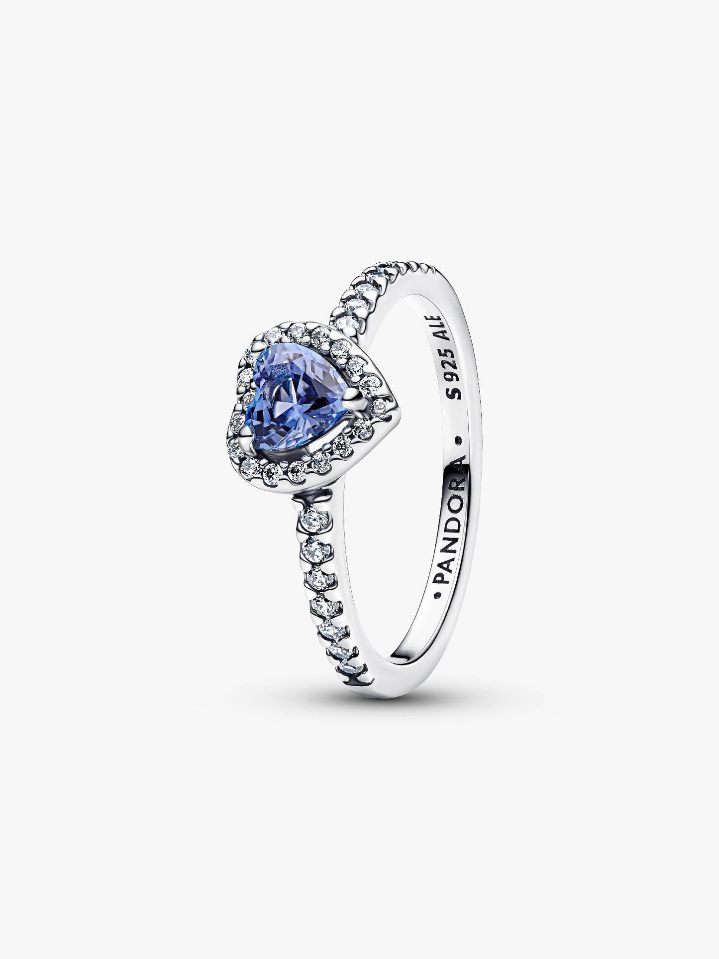 Sparkling Elevated Blue Heart Ring