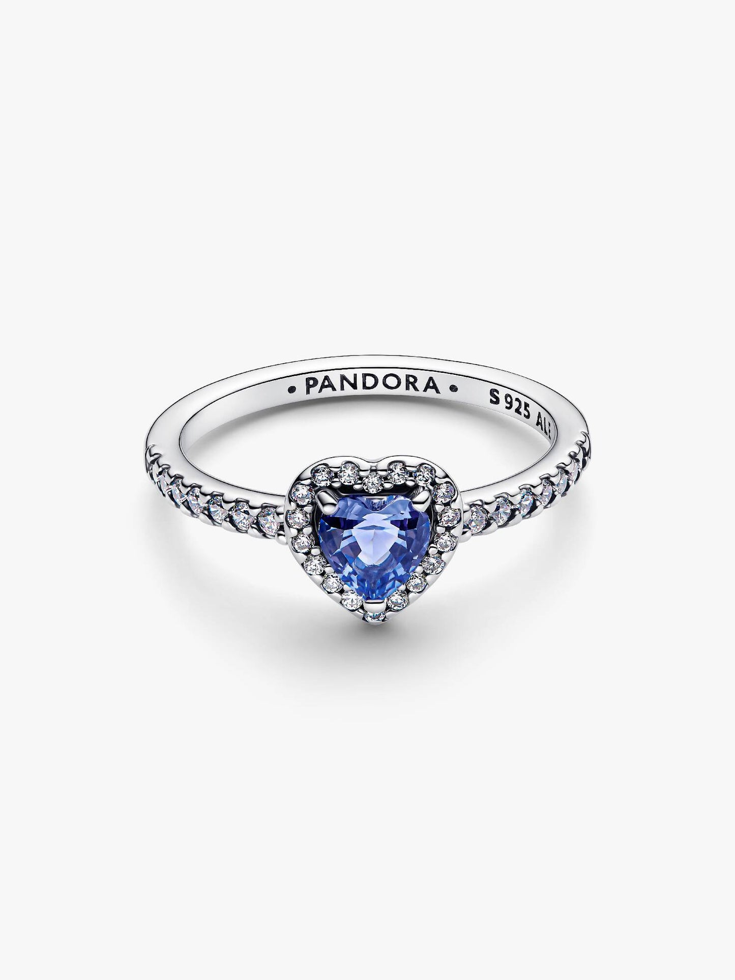 Sparkling Elevated Blue Heart Ring