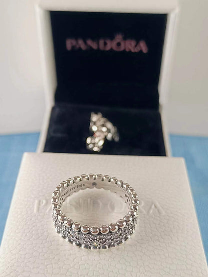 Beaded Pave Band Ring