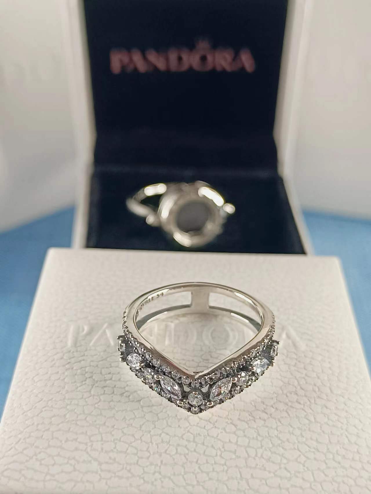 Sparkling Marquise Double Wishbone Ring