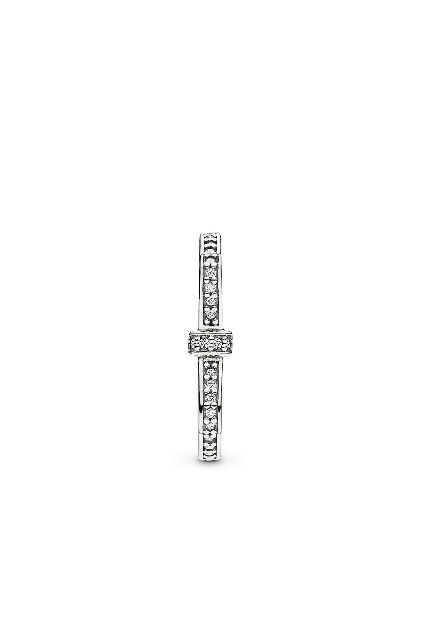 Sterling Silver Sparkling Bow Ring with Clear Zirconia