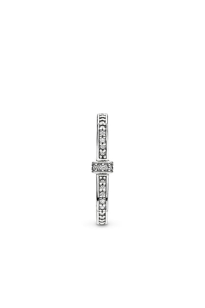 Sterling Silver Sparkling Bow Ring with Clear Zirconia