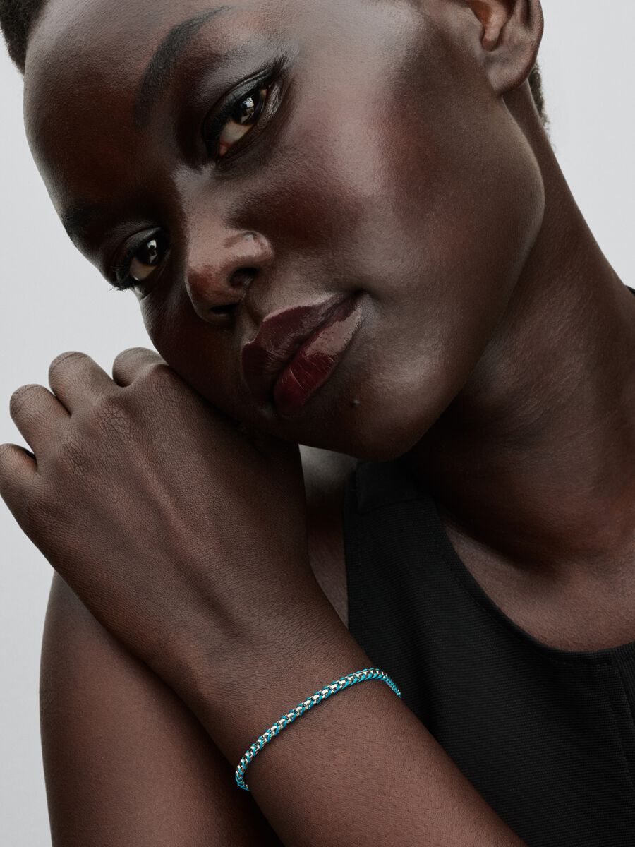 Blue Cord Snake Chain Bracelet