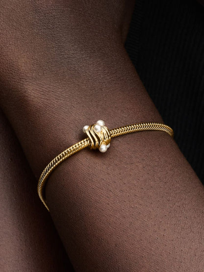 Abstract Waves Charm Gold Plating