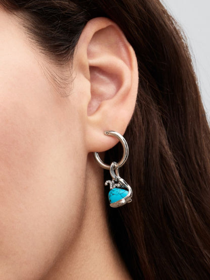 Turquoise-colored Whale Dangle Charm
