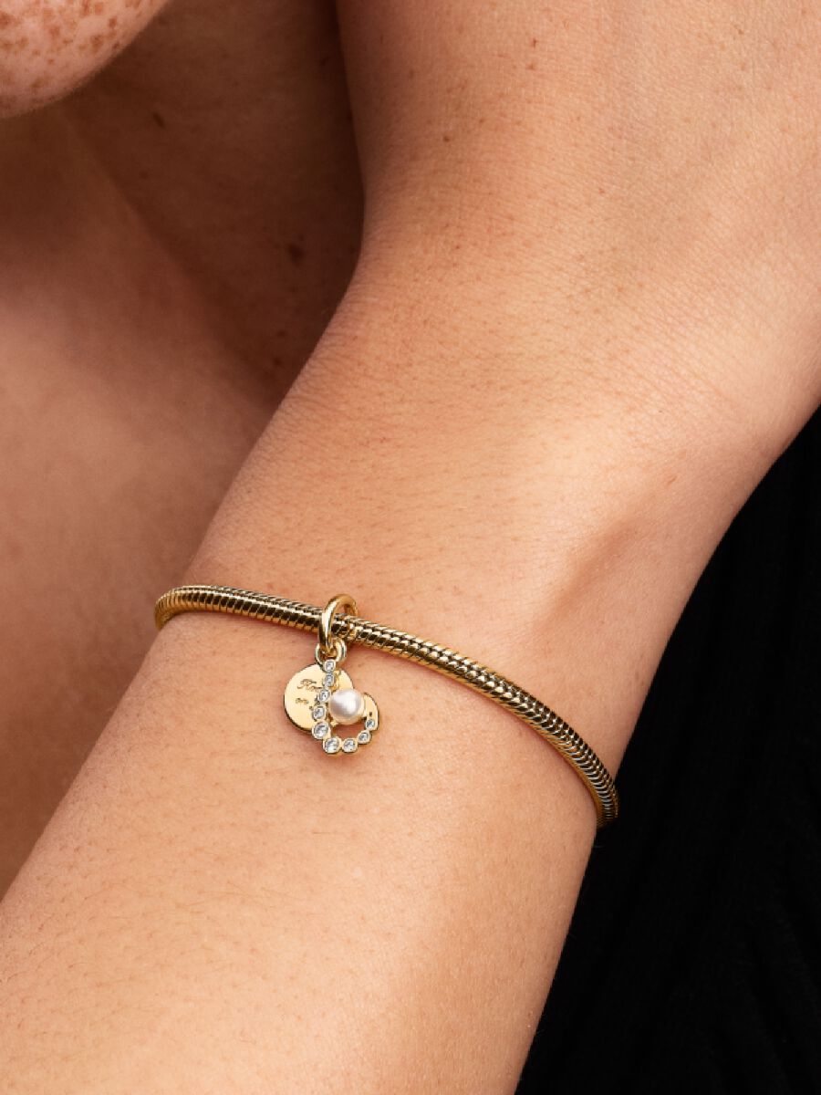 Hook Double Dangle Charm Gold Plating