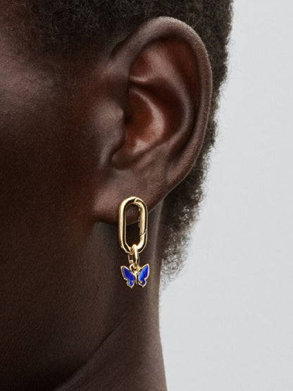 Blue Butterfly Mini Dangle Charm Gold Plating
