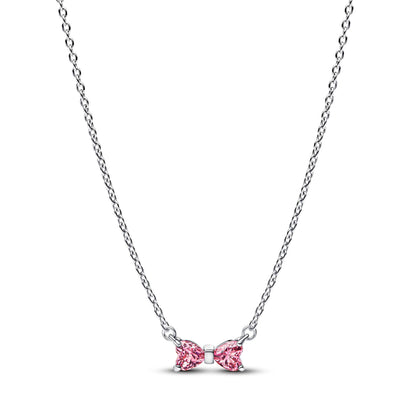 Rose Sparkling Bow Necklace