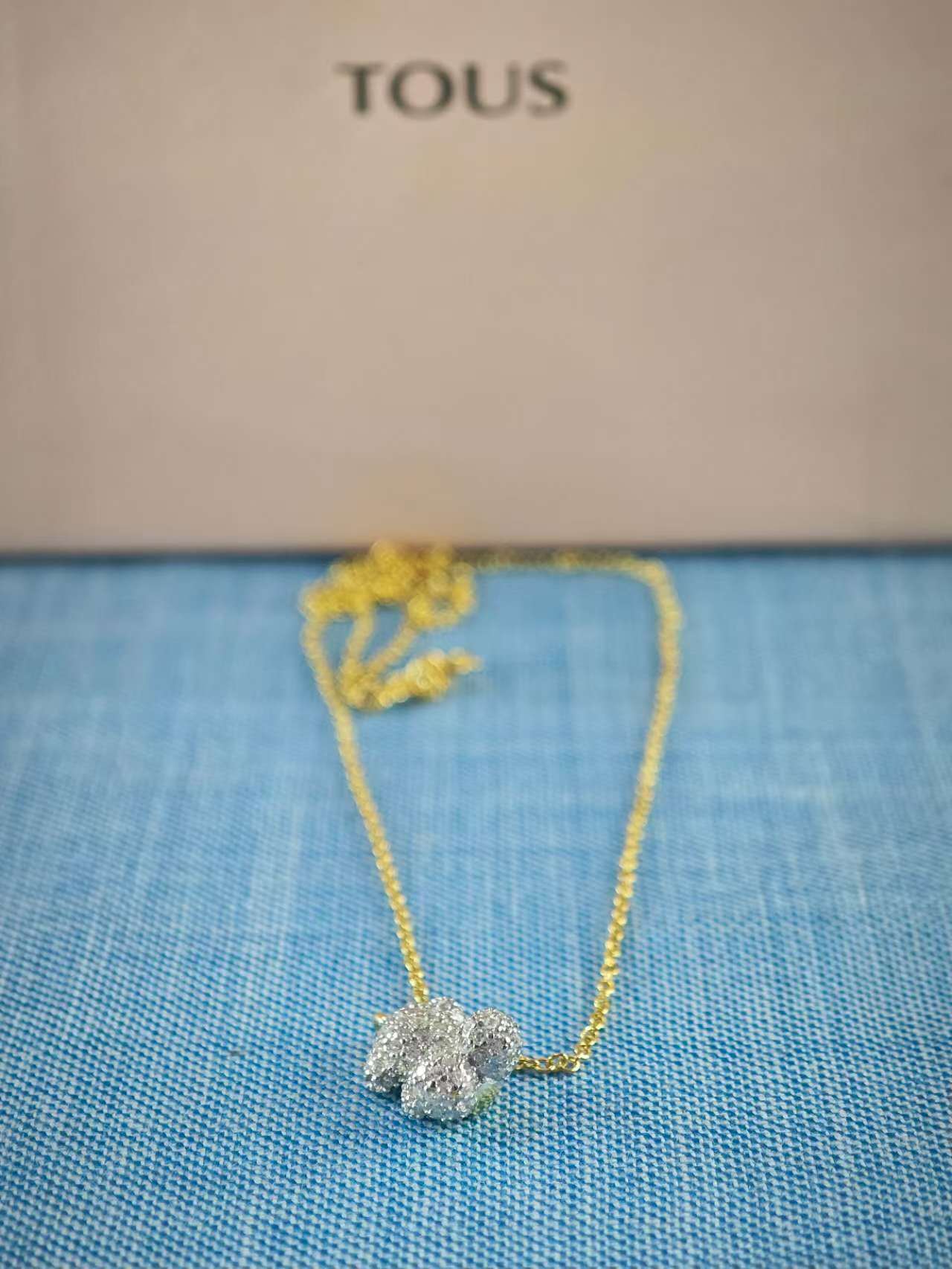 Diamond and gold Bold Bear necklace