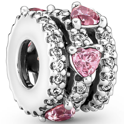 Sparkling Triple Halo Hearts Charm