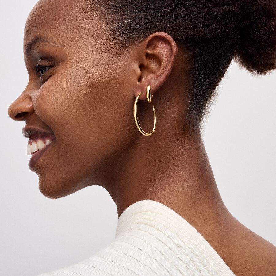 Open earrings Gold plated 2024 April