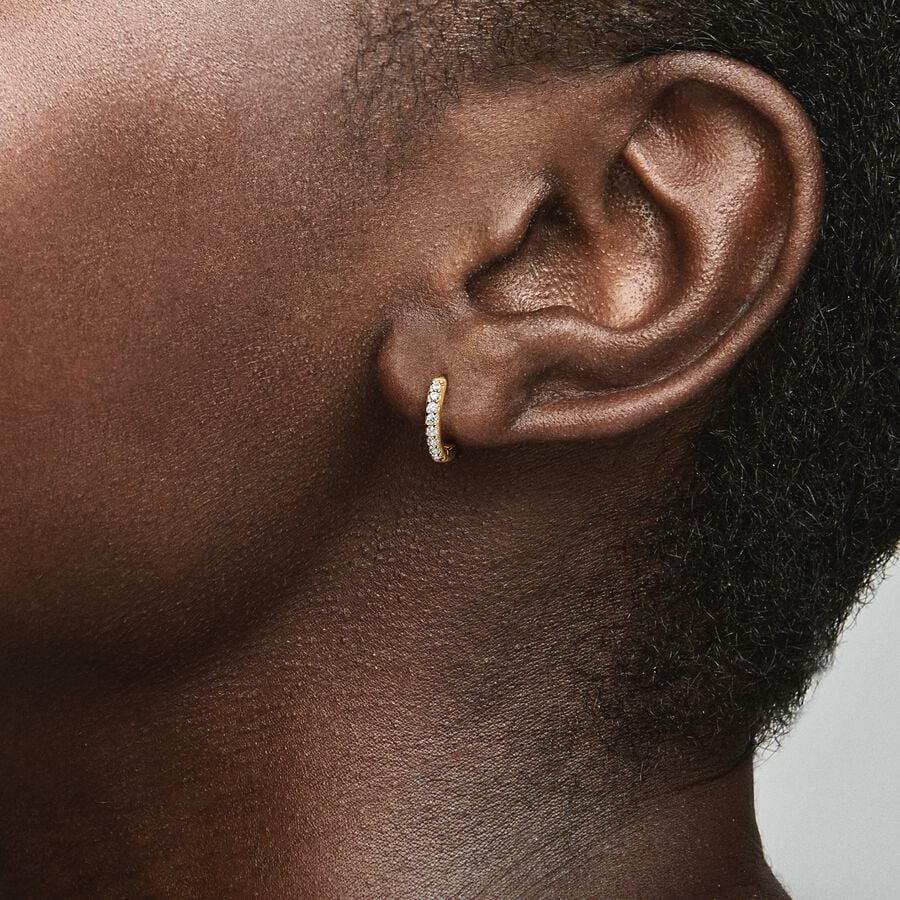 Sparkling Huggie Hoop Earrings Gold-plated