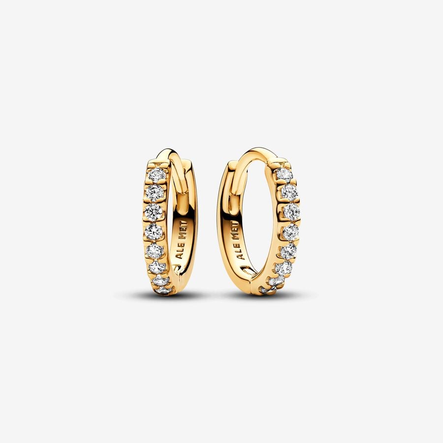 Sparkling Huggie Hoop Earrings Gold-plated