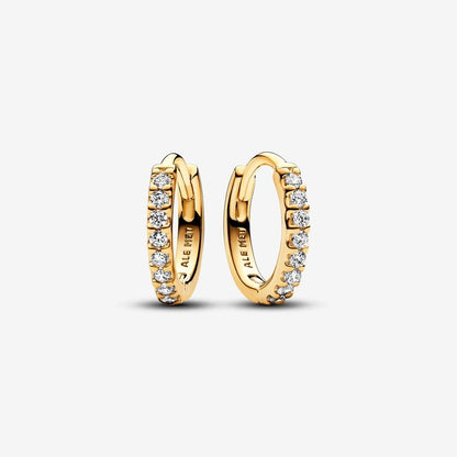 Sparkling Huggie Hoop Earrings Gold-plated