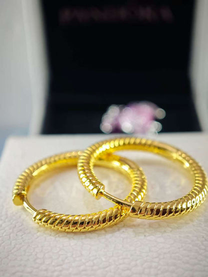 Gold-Plated Moments Charm Hoop Earrings
