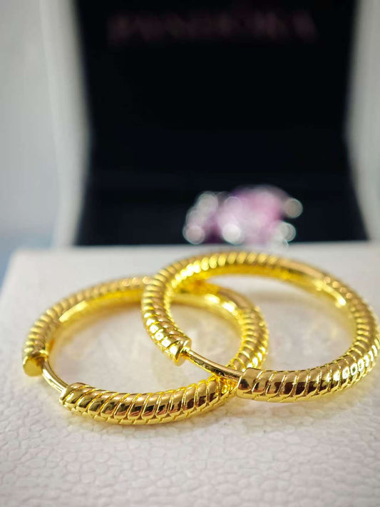 Gold-Plated Moments Charm Hoop Earrings