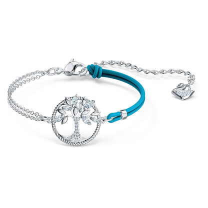 Symbolic Tree of Life Bracelet, Blue, Rhodium