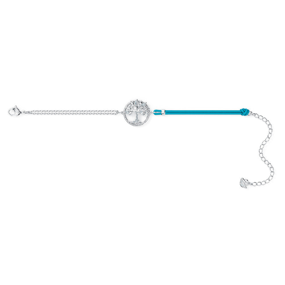 Symbolic Tree of Life Bracelet, Blue, Rhodium
