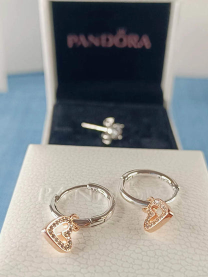 Sparkling Freehand Heart Hoop Earrings