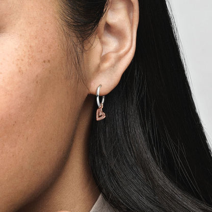 Sparkling Freehand Heart Hoop Earrings