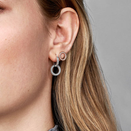 Sparkling Circle Stud Earrings Rose gold plated