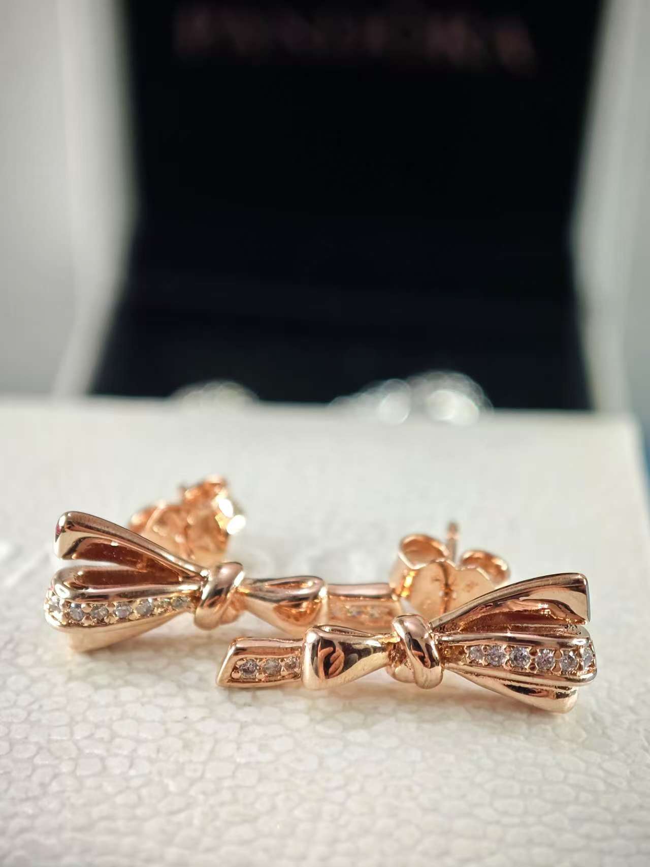 Rose Gold Gorgeous Bow Stud Earrings