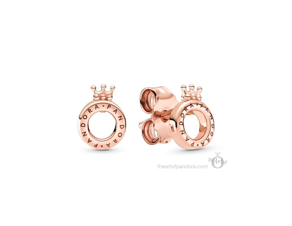 Signature Rose Logo Crown O Stud Earrings