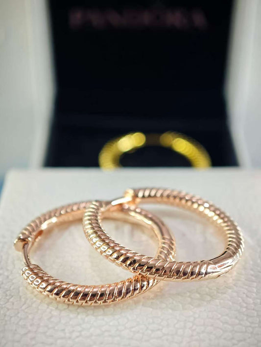 Rose Gold-Plated Moments Charm Hoop Earrings